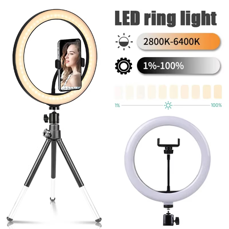 Photography Lighting Wand - 10-calowa lampa pierścieniowa do selfie, oświetlenie