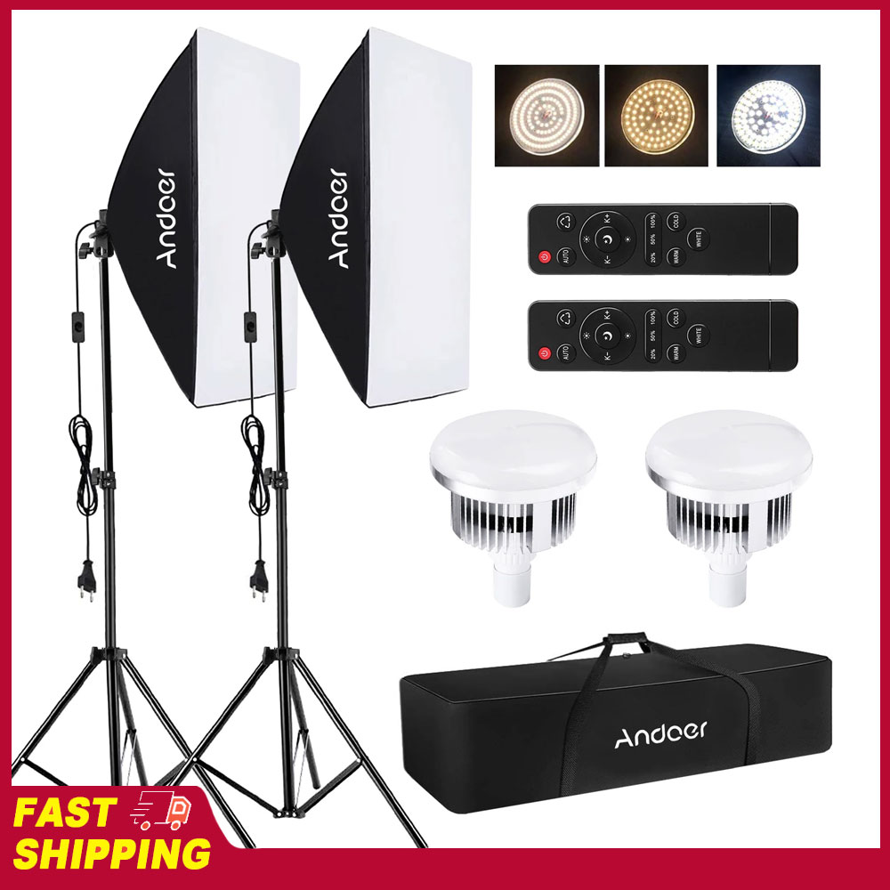 Photography Lighting Set - Zestaw oświetlenia Andoer Softbox do fotografii