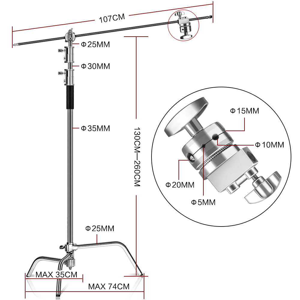 Statyw fotograficzny C-Stand z – Photography Lighting Softbox recenzja i cena