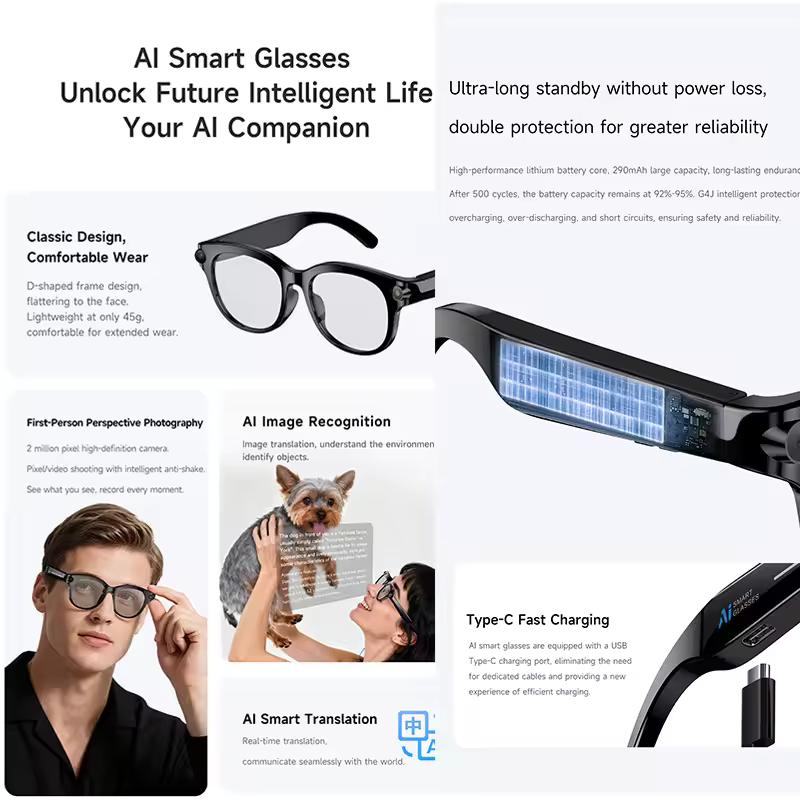 Inteligentne okulary M89-S AI  – Photography Lighting Effects recenzja i cena
